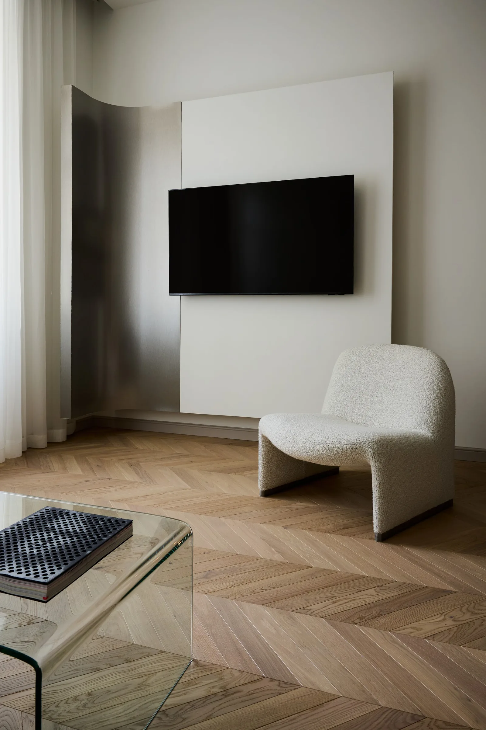 Show apartment 2+kk — armchair and TV wall